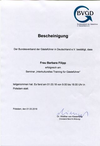 Fortbildung - Interkulturelles Training für Gästeführer